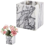 Marble Pen Holder Nature Stone Organizer Marble Square Storage Container for Makeup Brush Pens Toothbrush, White Color by CONCHLERY%E6%97%97%E8%88%B0%E5%BA%97
