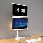 VIVO Dual Monitor Desk Stand Free-Standing LCD Mount, Holds in Stacked Vertical Position 2 Ultrawide Screens up to 34 inches, White, STAND-V002LW - Image 2