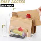 2 Pcs Acrylic Gold Office Desk Accessories Gold Sticky Note Holder - Image 4