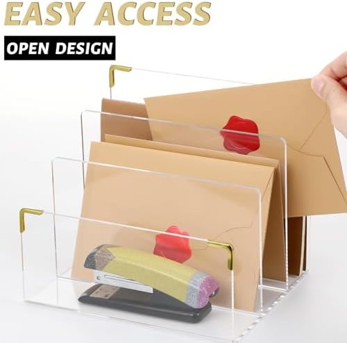 2 Pcs Acrylic Gold Office Desk Accessories Gold Sticky Note Holder - Image 4