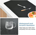 Desk Mat Wireless Charging Mouse Pad Large 32x16 Journey Desk Pad Mat with Wireless Charger Waterproof Black Leather Computer Mat with Phone Charger Mousepad Non-Slip for Keyboard and Mouse - Image 3