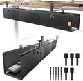 39" No Drill Under Desk Cable Management Tray (Black) by NODOCA