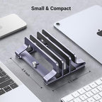 UGREEN 3-Slot Vertical Laptop Stand Holder Desk Compatible with MacBook Pro Air Laptop Stand Desktop Adjustable, Lenovo Ideapad, Surface Book, HP Notebook, Dell Chromebook Up to 17.3 Inch, Space Gray - Image 6