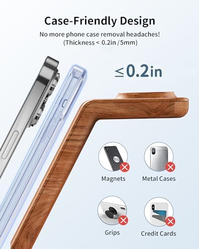 JoyGeek 3 in 1 Charging Station for Apple Devices, Wireless Charger Stand for iPhone 17/16/15/14/13/12/11/SE/X Pro Max Plus - Apple Watch 11/10/9/Ultra 2/8/SE/7/6/5 - AirPods Pro 2/3/2 - Image 3