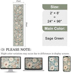 DUKINO 2x8 Runner Rug, Washable Runner Rug for Kitchen Non Slip, Sage Green - Image 2