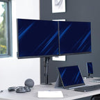 VIVO 17 to 32 inch Dual Mechanical Monitor Mount, 2 Tension Spring Arms, Adjustable Swivel, Rotation, Heavy Duty VESA Desk Stand with C-clamp, Grommet, Max VESA 100x100, Black, STAND-V002K - Image 6