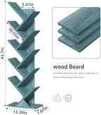 10 Tier Tree Book Shelf, Floor Standing Wood Bookshelf for Narrow Space - Image 3