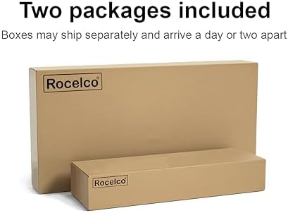Rocelco 45" Height Adjustable Standing Desk Converter with Premium Dual Monitor Mount and Slide Out Retractable Keyboard Tray - Sit Stand Up Triple Screen Tabletop Riser - Black (R ADRB-45-MA2) - Image 6