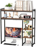 Aetheris Desktop Organizer Shelf, 30" Wooden Office Storage Rack, Display Shelf Rack, 5 Tier Desktop Display Rac, Desk Shelf, Desk Hutch for Computer Monitor (Brown) by Unknown