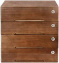 Wooden Desktop Storage Box with Lockable Drawers, Office Supplies Receipt File Organizer, Flat File Cabinet (Walnut) by EcoTypee