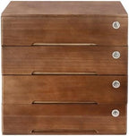 Wooden Desktop Storage Box with Lockable Drawers, Office Supplies Receipt File Organizer, Flat File Cabinet (Walnut) by EcoTypee