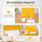 Metal Desk Pegboard Organizer, No Drill Modular Storage Kit 10 Accessories 15.8x11.8in White Yellow for Office Vanity - Image 7