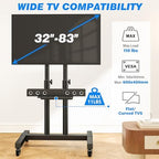 Rfiver Mobile TV Cart Rolling TV Stand for 32-83 Inch Screens up to 110lbs - Image 5
