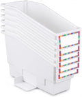 gisgfim 6 Pcs Non-Tip Book Bins with Stabilizer Wings (White) by gisgfim