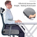 MABOZOO Extra Thick Chair Cushions,Office Chair Booster Seat Cushion to Raise Seat Height for Pain Relief,18 x 16 x 6 inch Non Slip Memory Foam Thick Cushion with Carry Handle（Grey） - Image 2