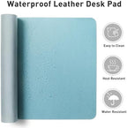 Aothia Faux Leather Desk Mat – Large Mouse Pad, Non-Slip PU Leather Blotter, Waterproof Writing Surface for Office and Home (Blue Topaz, 47.2" x 23.6") - Image 6