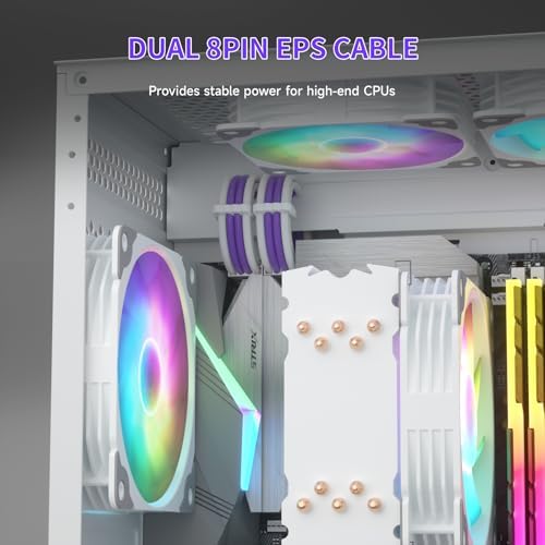 Sirlyr PSU Extension Cable Kit - Custom Sleeved Power Supply Mod for PC Build 16AWG 24Pin ATX/8 (4+4) Pin EPS CPU/8 (6+2) Pin PCI-E GPU PSU - White Purple 5 Kits - Image 3