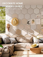 Fluxynara 12-Pack Hexagon Felt Bulletin Board Tiles, Stone Beige-1 - Image 4