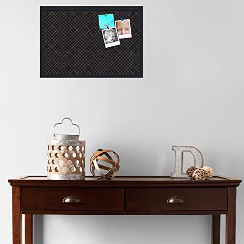 PinPix 24x16 inch Cork Bulletin Board. This Decorative Framed Pin Board Comes with Diamond Pattern in Black Design and Satin Black. Ideal for Home, Office Decor or School (PinPix-120) - Image 3