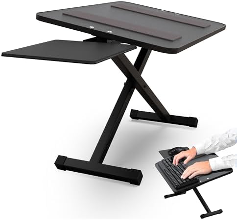 Uncaged Ergonomics Adjustable Keyboard Riser for Desk & Mouse Stand (Black) by UncagedErgonomics