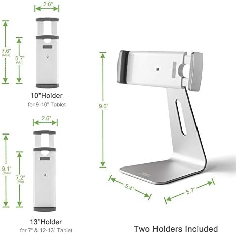 Viozon iPad Pro Stand, Tablet Stands 360° Rotatable Aluminum Alloy Desktop Mount Stand Compatible with 7-13inch iPad Pro iPadAir iPad Mini Surface and Surface Pro (Silver General) - Image 3