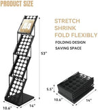 WEWLINE Foldable Magazine Rack, Floor-standing Brochure Display Stand - Image 2