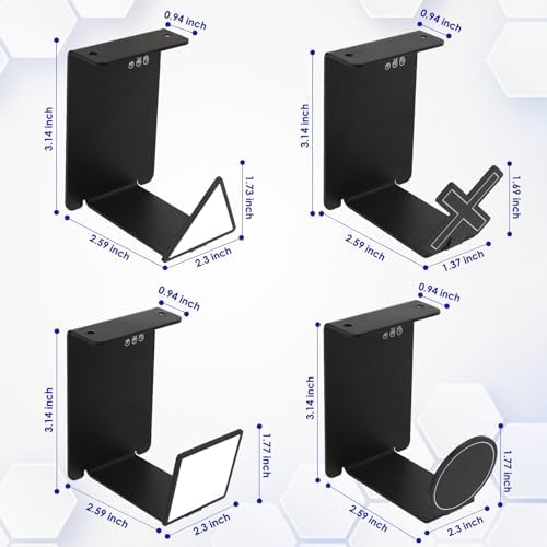 HC128 Headphone Holder Hanger for Desk, Include Adhesive Strips, Universal Headset Stand for PS4/PS5/Xbox/PC/Mac/Headphones Game Controller Hanger (Including 4 Types) - Image 2