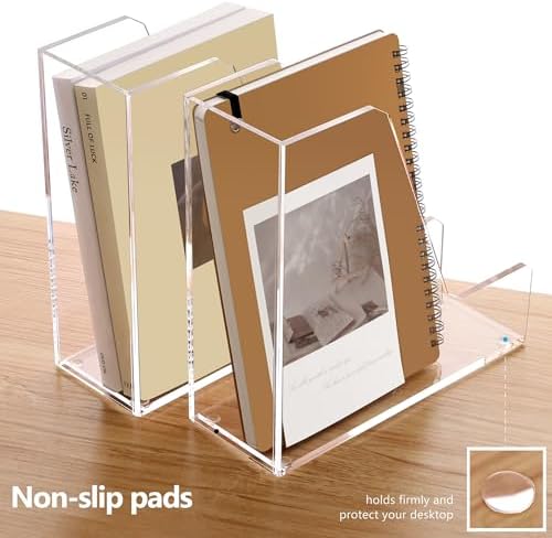 SANRUI 2 Pack Acrylic Magazine File Holder, Clear Vertical Desk Organizer - Image 5