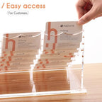 HeZone Business Card Holder for Desk Multiple Cards Display Stand Rack for Women and Men Clear Acrylic Card Organizer 20 Slot 5 Tier Large Capacity-Holds 1000 Cards -1 Pack (20 Cell H) - Image 6