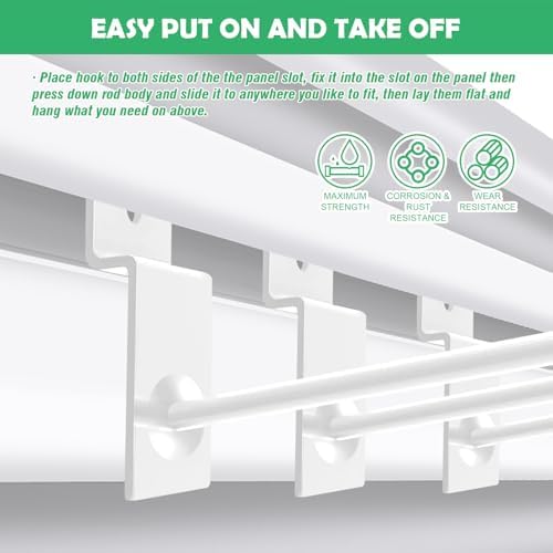 100Pcs Heavy Duty Slat Wall Display Hooks Bulk Set, Slatwall Accessories Pegboard Gridwall Display Hook Slat Wall Shelf Brackets for Retail Home (White, 6 Inches/15 CM) - Image 5