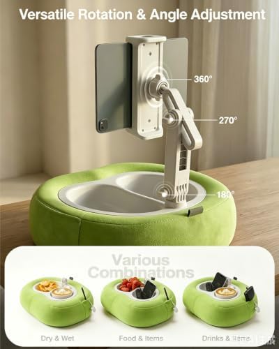 Miledi Tablet Pillow Stand for Bed with 360° Rotating Holder, Green - Image 5