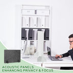 PATIKIL Desk Dividers 24" x 16", 2 Pack Desk Privacy Panel Freestanding Noise Reducing Partition Acoustic Panel with 4Pcs Support Feet for Testing Office Home Library, Dark Gray Style C - Image 6