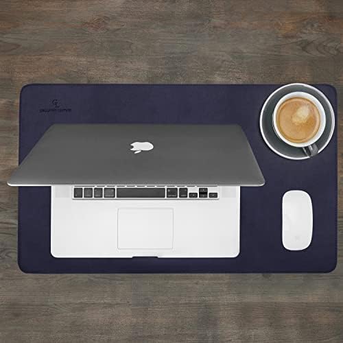 Gallaway Leather Desk Mat - Office Writing Desk Pad, Medium 24" x 14" Navy Blue, Gift Ready Elegant Computer Desk Cover Protector - Image 7