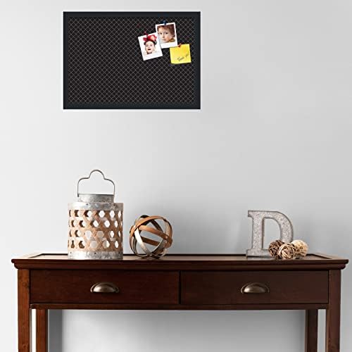 PinPix 22x15 inch Cork Bulletin Board. This Decorative Framed Pin Board Comes with Diamond Pattern in Black Design and Satin Black. Ideal for Home, Office Decor or School (PinPix-120) - Image 3