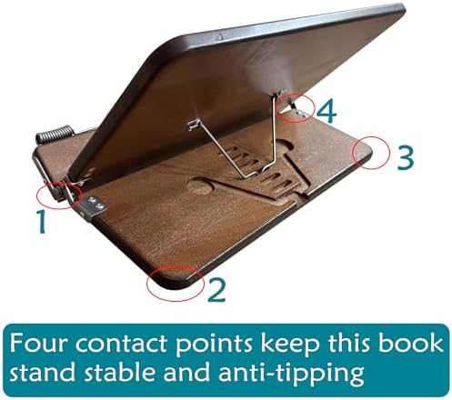 Wooden Book Stand, Crack-Resistant Design, 13" x 9" (Solid Wood) - Image 3