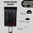 Sanzo Specialties Outdoor Brochure Box on a Stake 46 inch tall - Holds 250 8.5 x 11 Documents and 60 Business Cards, Flyer Literature Yard Dispenser (Black, Pack of 2) - Image 2