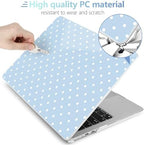 MEEgoodo for M5/M4/M3/M2 MacBook Air 15 inch Case 2026 2025 2024 2023, Case Fit Model (A3448/A3241/A3114/A2941) for MacBook Air 15.3 inch, Blue & White Polka Dots - Image 4