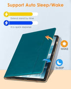 DTTO Leather Case for Samsung Galaxy Tab S10 Lite / S10 FE / S9 FE, Teal - Image 4