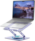 ALASHI Laptop Stand for Desk with 360° Rotating Base, Multi-Angle Adjustable Laptop Stands, Foldable Laptop Riser Compatible with 10 to 17 Inches PC Computer, Purple by ALASHImakeyourlifesimplerandeasier%EF%BC%81