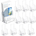 Wenqik Acrylic Brochure Holder with Business Card 4.1 Inch Rack Card Holder Pamphlet Display Stand Organizer for Menu Flyer Magazine Office Booklets(10 Pcs) by Wenqik