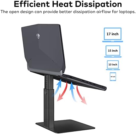 Laptop Stand for Desk, Ergonomic Aluminum Laptop Stand Adjustable Height from 7-15", Sitting and Standing Laptop Riser for 10-17" Notebook - Image 6