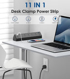 Jgstkcity Desk Clamp Power Strip USB C,40W Total Fast Charging Station,4 PD 20W USB C Ports,Desk Edge Mount Surge Protector,5 Outlets,Fit 1.96" Tabletop Edge,ETL Listed (Pack of 15) - Image 4