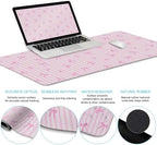 LIMKRIAN Pink Striped Mouse Pad Desk Mat Set, Cute Back to School Supplies - Image 4