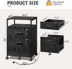 DEVAISE 2 Drawer File Cabinet with Lock, Wood Printer Stand, Black - Image 3