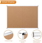 VIZ-PRO Cork Bulletin Board/Foldable Noticeboard, 36 X 24 Inches, Silver Aluminium Frame - Image 3