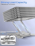 JCZT 360° Rotating Laptop Stand for Desk, Metal Foldable Laptop Riser, Gray - Image 5