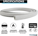 Kable Kontrol Braided Cable Sleeve Split Wrap 3/8" 25 Ft - Platinum Gray - Image 2