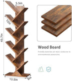 10 Tier Tree Book Shelf, Floor Standing Wood Bookshelf for Narrow Space - Image 3