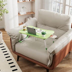 Lap Desk Bed Trays for Eating and Laptops Breakfast in Bed Tray for Sofa/Couch/Study/Reading/Writing with Cup Holder/Drawer On Low Sitting Floor Large Portable Foldable (Green) - Image 3