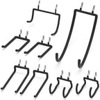 8PCS Garage Storage Hooks Set, Heavy Duty Steel Utility Hooks, Fits 1/4” & 1/8” Pegboards & Slatwall, Wall Organizer for Hoses, Power Tools, Ladders, Garden Tools & Extension Cords by LianRippleLian